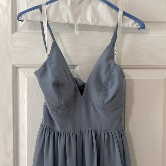 Azazie Aaida Dusty Blue Bridesmaid Dress - Picture 11 of 17